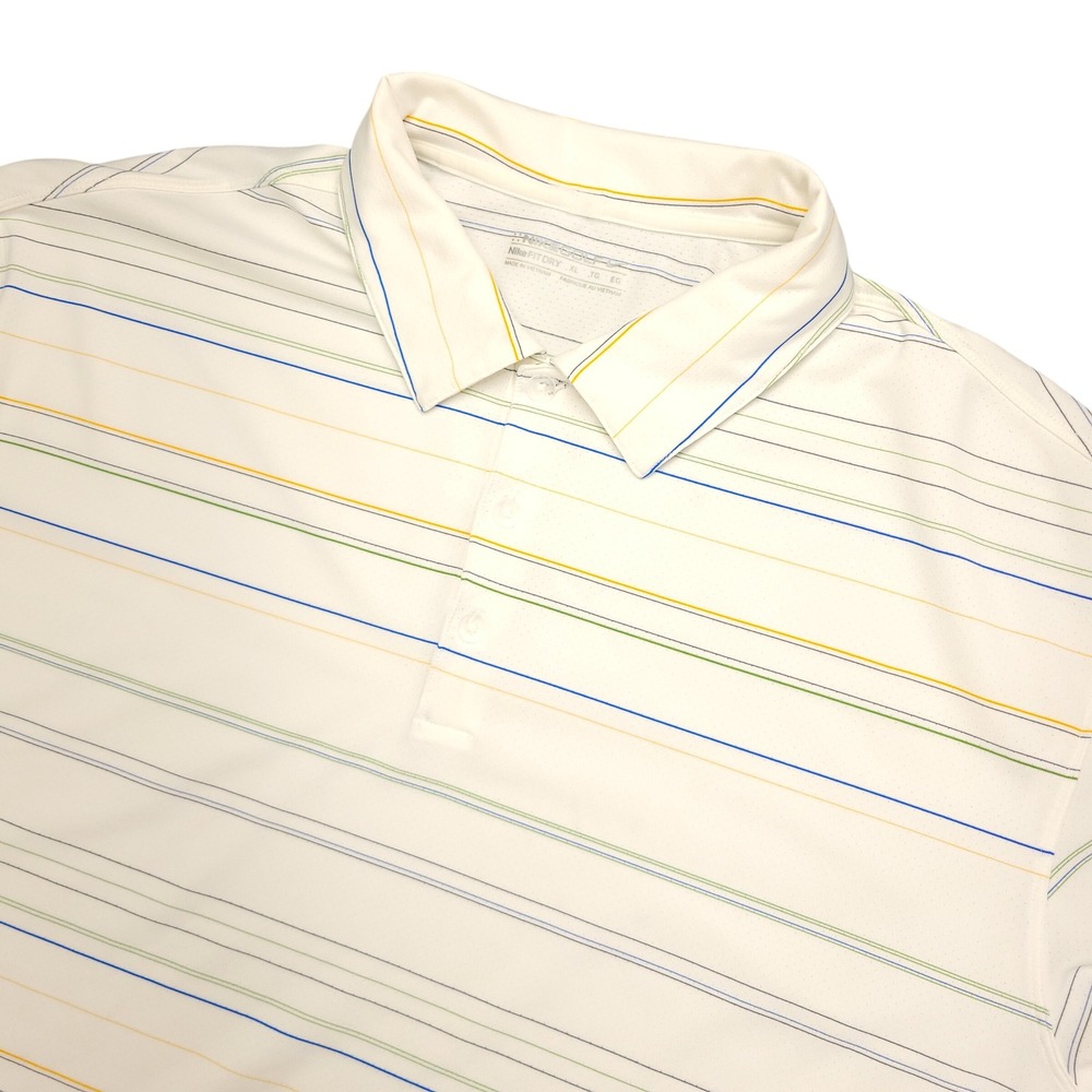 Nike Golf Fit-Dri Polo Golf Shirt Men's XL Ivory Breathable Performance Top
